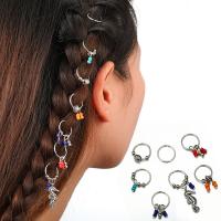 Zinc Alloy Hair Jewelry Set, with Seedbead, plated, 7 pieces & fashion jewelry & for woman, silver color 