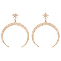 Zinc Alloy Rhinestone Drop Earring, fashion jewelry & for woman & with rhinestone, golden 