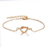 Zinc Alloy Anklet, with 5cm extender chain, gold color plated, Adjustable & Unisex Approx 8.6 Inch 