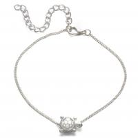 Zinc Alloy Anklet, with 7cm extender chain, Turtle, silver color plated, fashion jewelry & Unisex Approx 7.5 Inch 