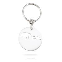Stainless Steel Key Chain, platinum color plated, Unisex, 30mm,25mm 