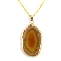 Agate Necklace, with 5cm extender chain, gold color plated & Unisex 40-85mmuff0c50-60mm Approx 17.72 Inch 
