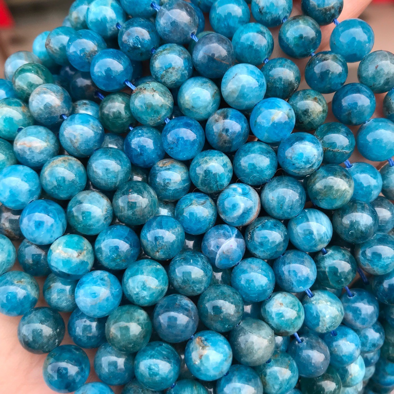 Apatite Beads, Apatites, Round, polished, different size for choice, blue, Sold By Strand