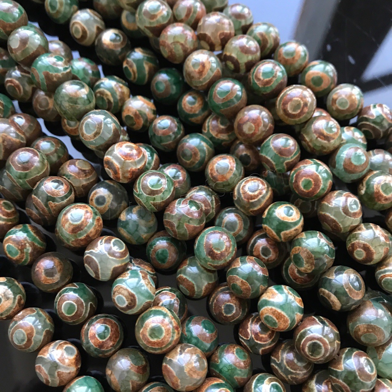 Achat Perlen, rund, poliert, verschiedene Größen vorhanden, Bohrung:ca. 1mm, verkauft von Strang