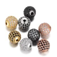 Cubic Zirconia Micro Pave Brass Beads, Round, plated, micro pave cubic zirconia Approx 2mm 