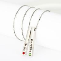 Stainless Steel Jewelry Necklace, plated, Unisex & with rhinestone 5*40MM .6 Inch 