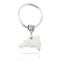 Stainless Steel Key Chain, plated, Unisex, silver color, 21*19mm 
