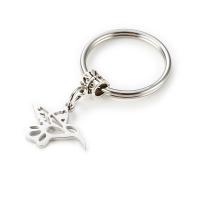 Stainless Steel Key Chain, plated, Unisex, silver color, 20*10mm 