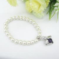 Glass Pearl Aromatherapy Bracelet, plated, for woman .5 Inch 