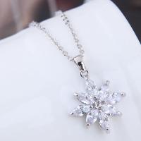 Brass Cubic Zirconia Necklace, with Cubic Zirconia, plated, for woman 420*24*17mm 