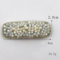 Hair Snap Clips, Zinc Alloy, with Crystal & Plastic Pearl, for woman 