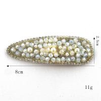 Hair Snap Clips, Zinc Alloy, with Crystal & Plastic Pearl, fashion jewelry & for woman 