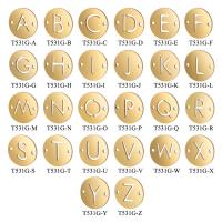 ステンレスの文字ペンダント, ステンレス, アルファベット文字, ゴールドメッキ, 異なるスタイルを選択 & ダブルホール 穴:約 1mm, 10パソコン/ロト, 売り手 ロト