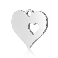 Stainless Steel Heart Pendants, platinum color plated, fashion jewelry Approx 2mm 