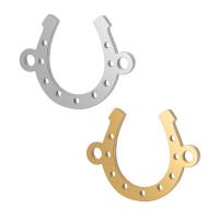 Stainless Steel Charm Connector, Horseshoes, plated, 1/1 loop Approx 2mm 