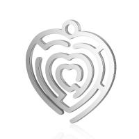 Stainless Steel Heart Pendants, platinum color plated, hollow Approx 2mm 