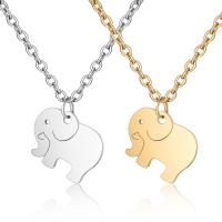 Stainless Steel Jewelry Necklace, with 5cm extender chain, Elephant, plated, oval chain & for woman Approx 15.75 Inch 