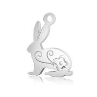 Stainless Steel Animal Pendants, Rabbit, platinum color plated, fashion jewelry Approx 2mm 