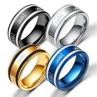 Stainless Steel Finger Ring, with Epoxy Sticker, fashion jewelry & Unisex 