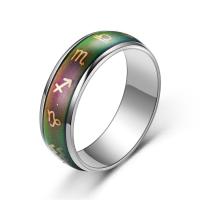 Brass Finger Ring, with Epoxy Sticker, 12 Signs of the Zodiac, fashion jewelry 