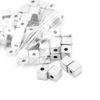 Stainless Steel Beads, Square, plated, DIY original color Approx 1.5mm 