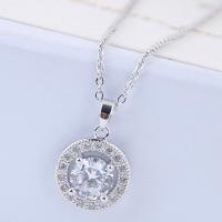 Brass Cubic Zirconia Necklace, with Cubic Zirconia, plated, for woman 420*20*15mm 