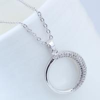 Brass Cubic Zirconia Necklace, with Cubic Zirconia, plated, for woman 420*27*20mm 