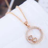 Brass Cubic Zirconia Necklace, with Cubic Zirconia, plated, for woman 420*24*17mm 