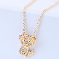 Brass Cubic Zirconia Necklace, with Cubic Zirconia, Dog, plated, for woman 420*20*17mm 