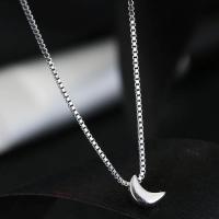 Ожерелье ручной латунные, Латунь, Луна, Другое покрытие, ювелирные изделия моды & Женский, серебряный, 400*10mm, продается Strand