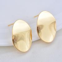 Brass Earring Drop Component, real gold plated, for woman 