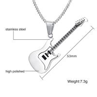 Stainless Steel Necklace, Guitar & for man, 53mm Approx 19.6 Inch 