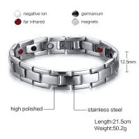 Titanium Steel Bracelet, fashion jewelry & for man, original color Approx 8.4 Inch 
