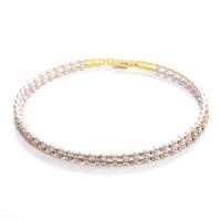 Collar Gargantilla Moda, aleación de zinc, con Perlas plásticas, para mujer, Blanco, 100mm, Vendido por Sarta