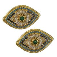 Brass Stud Earring, Eye, real gold plated, micro pave cubic zirconia & for woman 