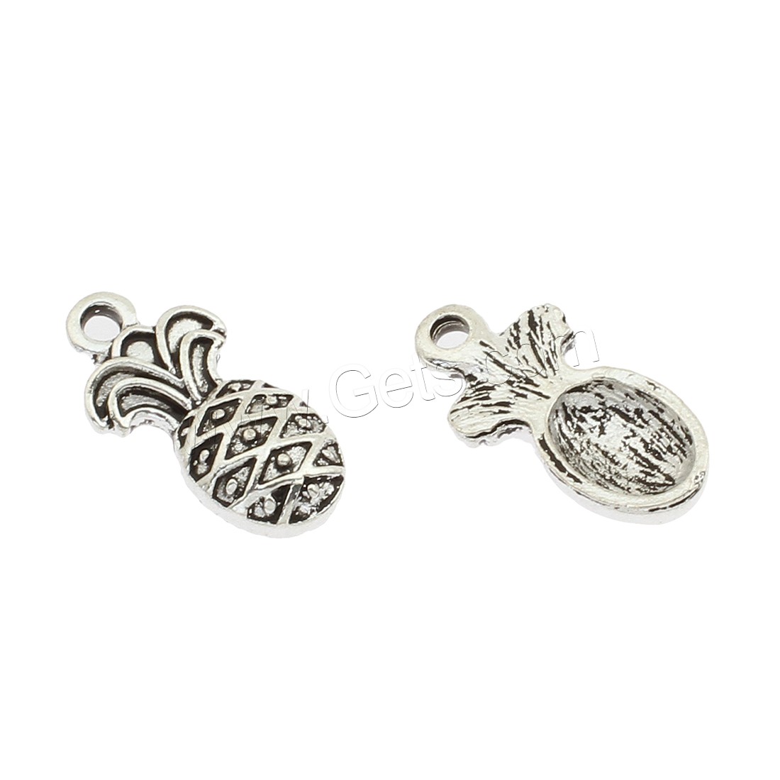 Zinc Alloy Fruit Shape Pendants, Pineapple, plated, more colors for choice, 10x20x4mm, Hole:Approx 2mm, Sold By PC