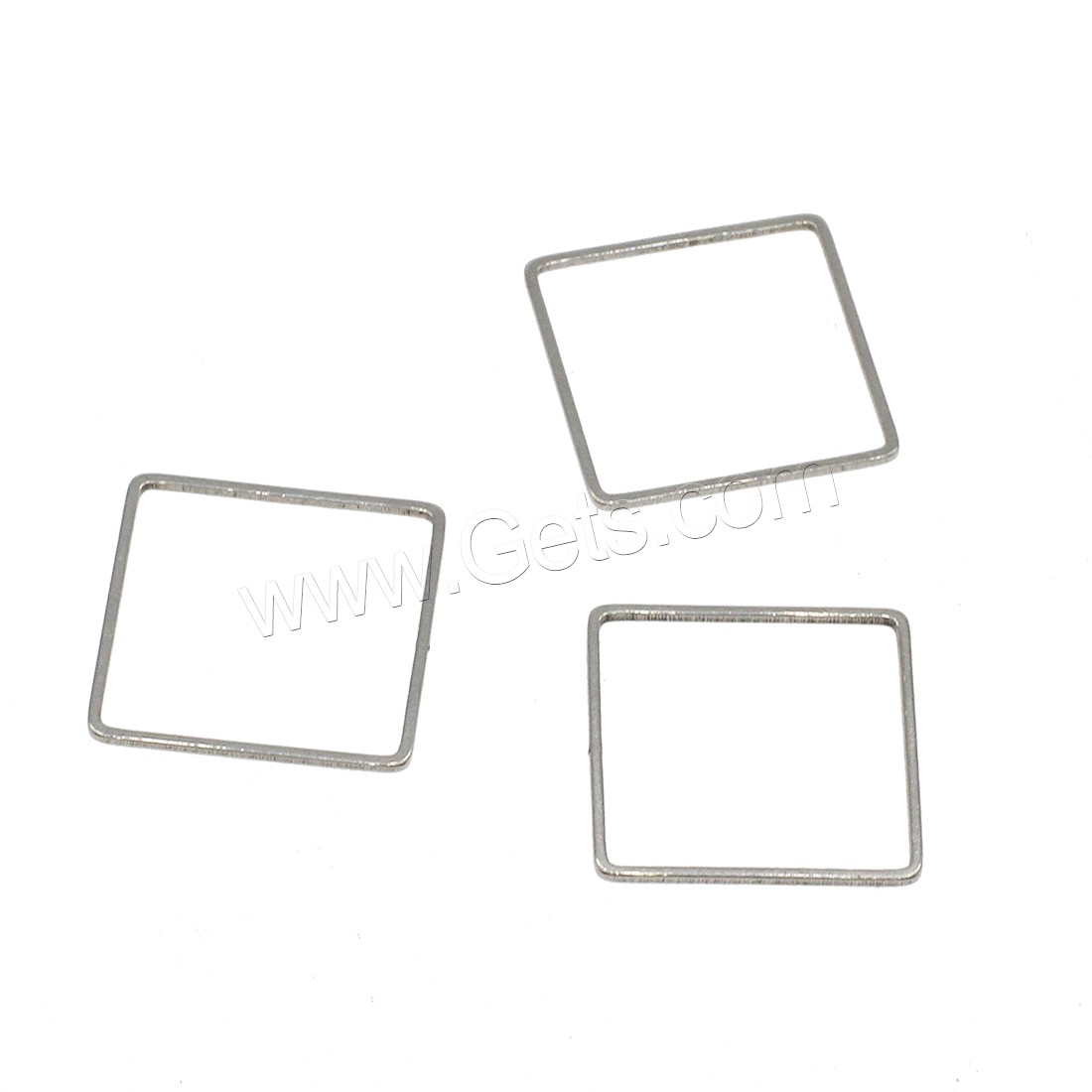 Stainless Steel Jewelry Findings, Square, different size for choice, original color, 1000PCs/Bag, Sold By Bag