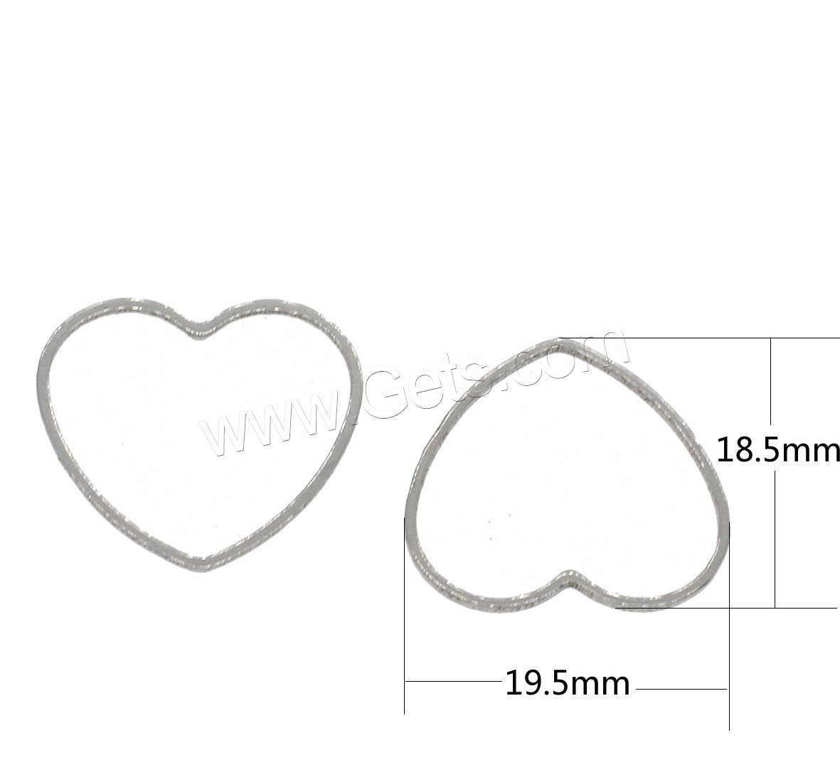 Stainless Steel Jewelry Findings, Heart, different size for choice, original color, 1000PCs/Bag, Sold By Bag
