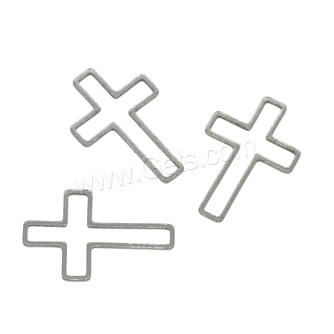 Edelstahl Schmuck Zubehör, Kreuz, verschiedene Größen vorhanden, originale Farbe, 1000PCs/Tasche, verkauft von Tasche
