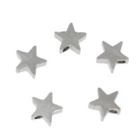 Edelstahl Perlen, Stern, keine, 8.5x3mm, Bohrung:ca. 2mm, 300PCs/Tasche, verkauft von Tasche