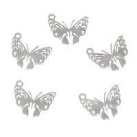 Edelstahl Tier Anhänger, Schmetterling, keine, 16x13x1mm, Bohrung:ca. 1.5mm, 300PCs/Tasche, verkauft von Tasche