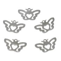 Edelstahl Tier Anhänger, Schmetterling, hohl, keine, 20x11x1mm, Bohrung:ca. 1.5mm, 300PCs/Tasche, verkauft von Tasche