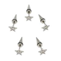 Stainless Steel Ear Piercing Jewelry, Star, Unisex 