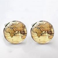 Zinc Alloy Cufflinks, with Glass, plated, Unisex 16mm 