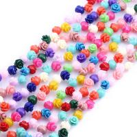 Blume Harz Perlen, zufällig gesendet & verschiedene Größen vorhanden, gemischte Farben, 100PCs/Tasche, verkauft von Tasche