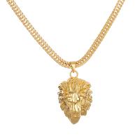 Zinc Alloy Necklace, Lion, gold color plated, Unisex Approx 15.5 Inch 