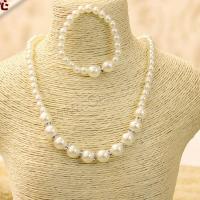 Rhinestone Jewelry Set, bracelet & necklace, with Plastic Pearl, fashion jewelry .5 Inch, 6 Inch 