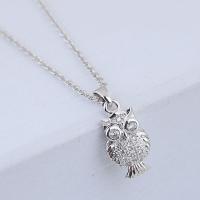 Brass Cubic Zirconia Necklace, with Cubic Zirconia, plated, for woman, silver color, 420*16*11mm 