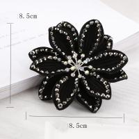 Alligator Hair Clip, PU Leather, for woman & with rhinestone 