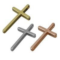 Colgantes de Cruces de latón, metal, chapado, más colores para la opción, 13x23.5x3mm, agujero:aproximado 1.5mm, Vendido por UD